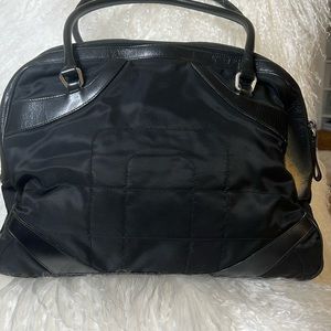 Prada classic leather and  nylon bowler bag A-condition